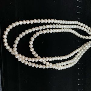 Multi strand ivory pearl necklace